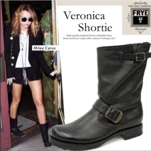 $389 Veronica Short Engineer Lug Sole Belted Red Oxblood Leather Moto Ankle Boot - Picture 5 of 13